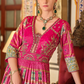 Magenta Pink Handcrafted Designer Gown With Vibrant Embellished Details
