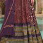 Elegant Purple Silk Anarkali With Delicate Floral Print