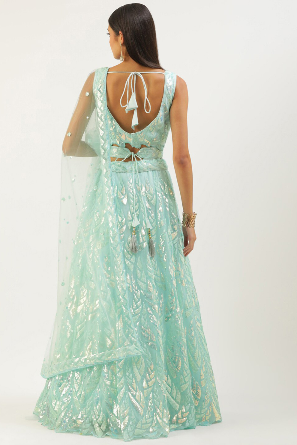 Bridal Soft Net Lehenga Choli with Elegant Sequins Embroidery