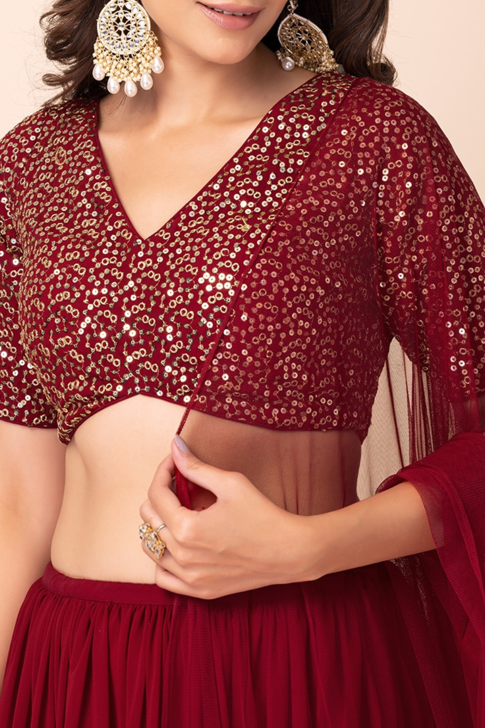 Charming Georgette Party Wear Lehenga With Sequins Choli