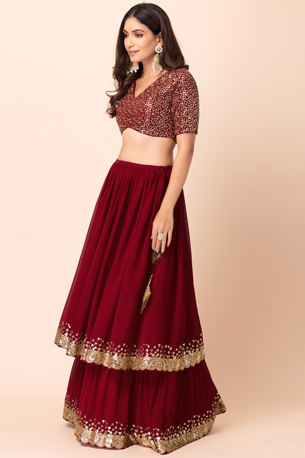 Charming Georgette Party Wear Lehenga With Sequins Choli