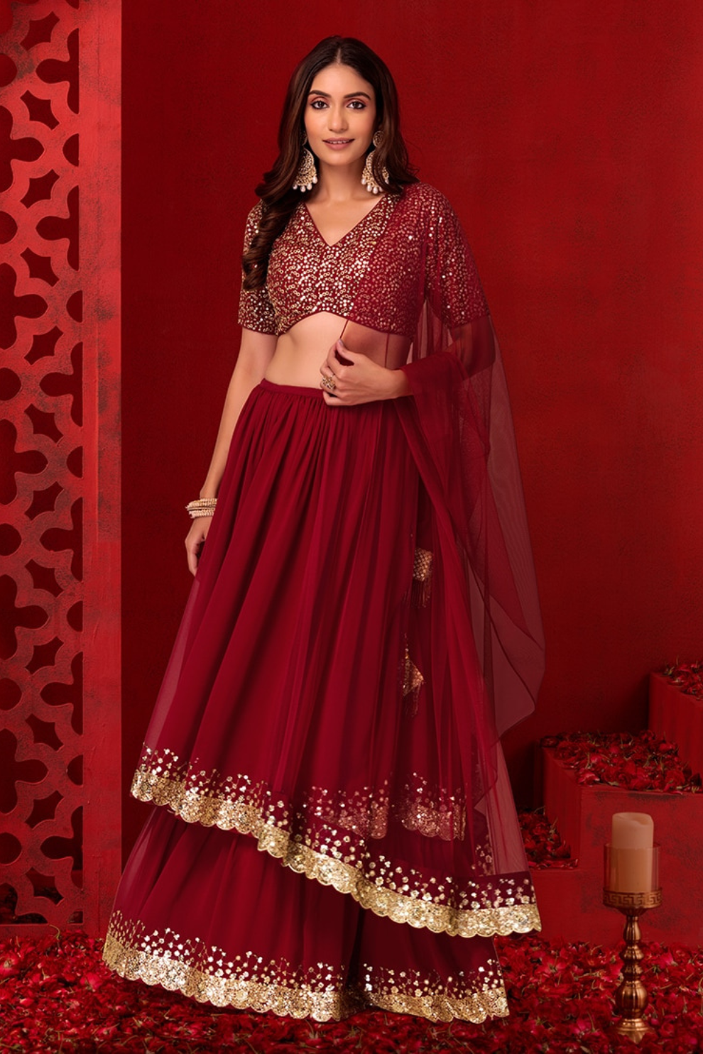 Charming Georgette Party Wear Lehenga With Sequins Choli
