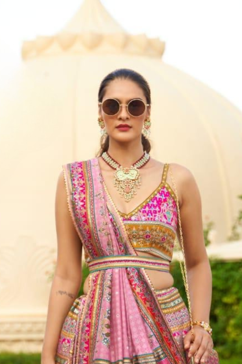 Rose Quartz Sparkle Lehenga Choli with Shimmering - LaVante Fashion