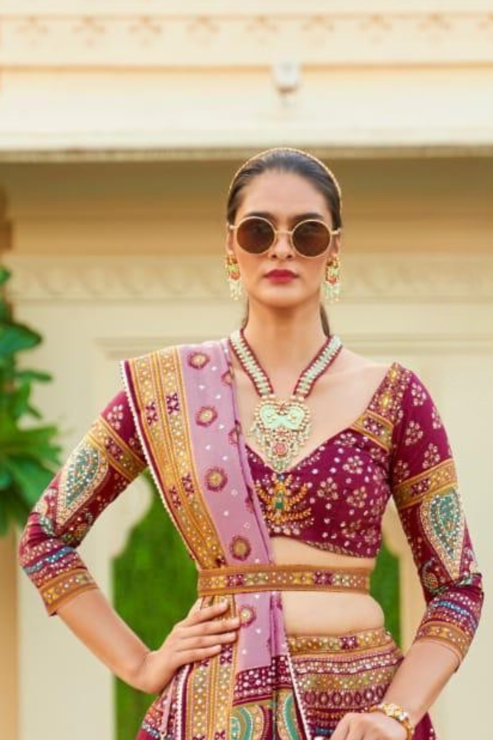 Maroon Majesty Lehenga Choli with Traditional Patola Lehenga - LaVante Fashion