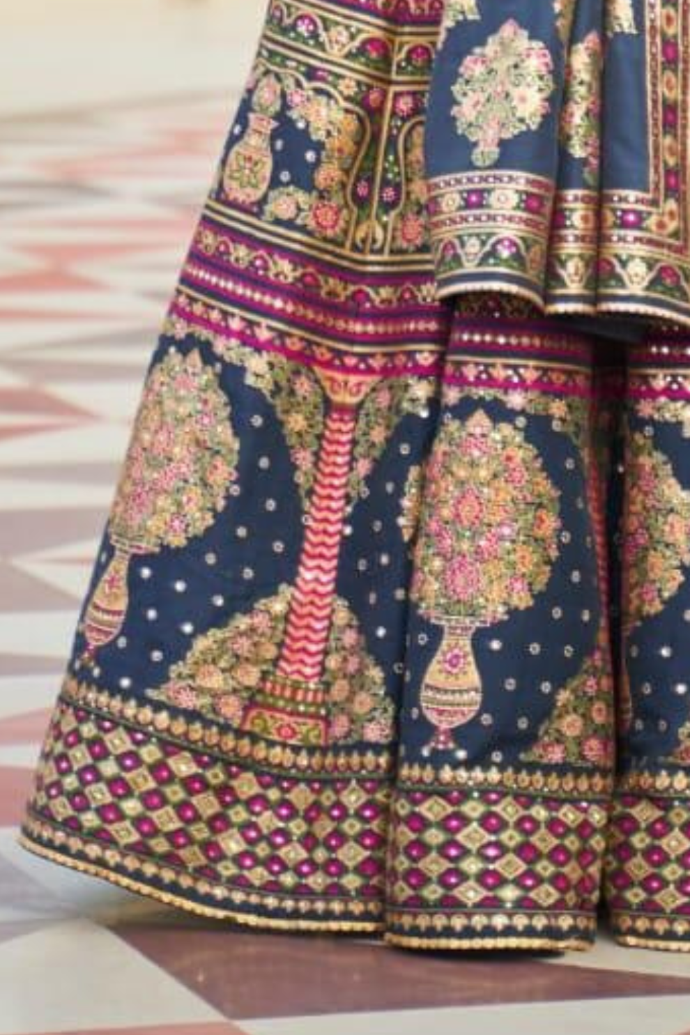 Royal Blue Rajwadi Patola Lehenga with Intricate Weaving - LaVante Fashion