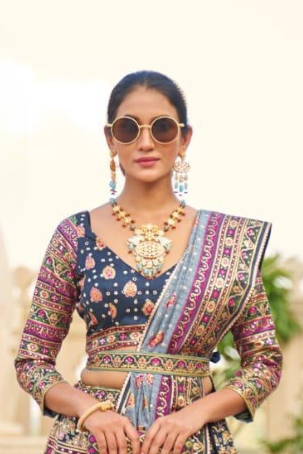 Royal Blue Rajwadi Patola Lehenga with Intricate Weaving - LaVante Fashion