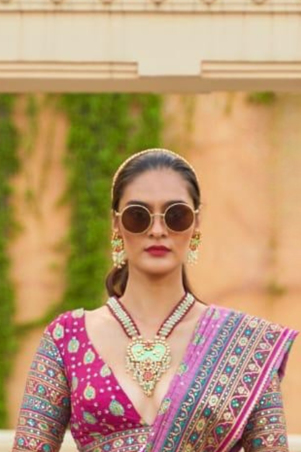 Dark Pink Dazzle Embroidered Silk Lehenga - LaVante Fashion