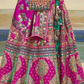 Dark Pink Dazzle Embroidered Silk Lehenga - LaVante Fashion