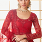 Bridal Red Net Lehenga Choli With Rich Embroidery & Dupatta