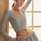 Charming Grey Soft Net Lehenga Choli For Engagement Ceremonies