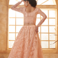 Peach Designer Net Lehenga Choli With Intricate Embroidery