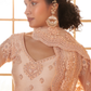 Peach Designer Net Lehenga Choli With Intricate Embroidery
