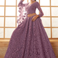 Designer Purple Embroidered Net Lehenga Choli Set With Dupatta