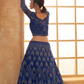 Graceful Royal Blue Party Lehenga Choli With All-Over Thread