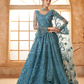 Graceful Light Blue Embroidered Net Lehenga With Sparkling
