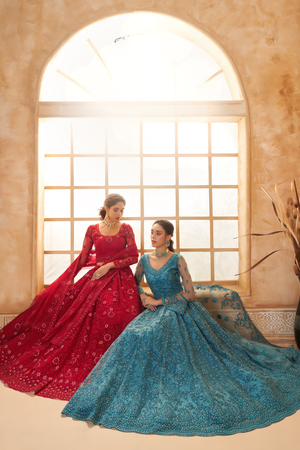 Graceful Light Blue Embroidered Net Lehenga With Sparkling