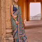 Polyester Viscose Silk Saree with Exclusive Ajrakh Print - LaVante Fashion