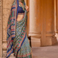 Polyester Viscose Silk Saree with Exclusive Ajrakh Print - LaVante Fashion