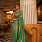 Nylon Satin Saree with Copper Zari Weaving Elegance