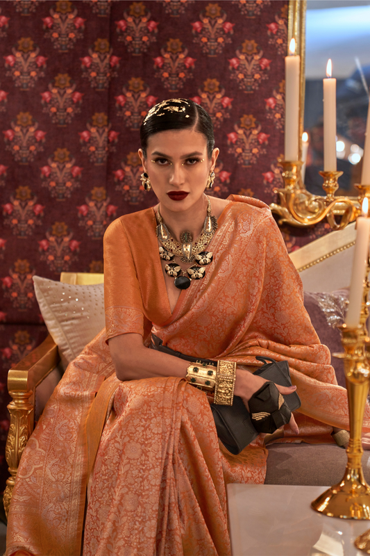 Traditional Kanchipuram Silk Saree with Handloom Weaving Elegance