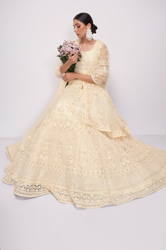 Graceful  Net Fabric Lehenga Choli With Rich Cording