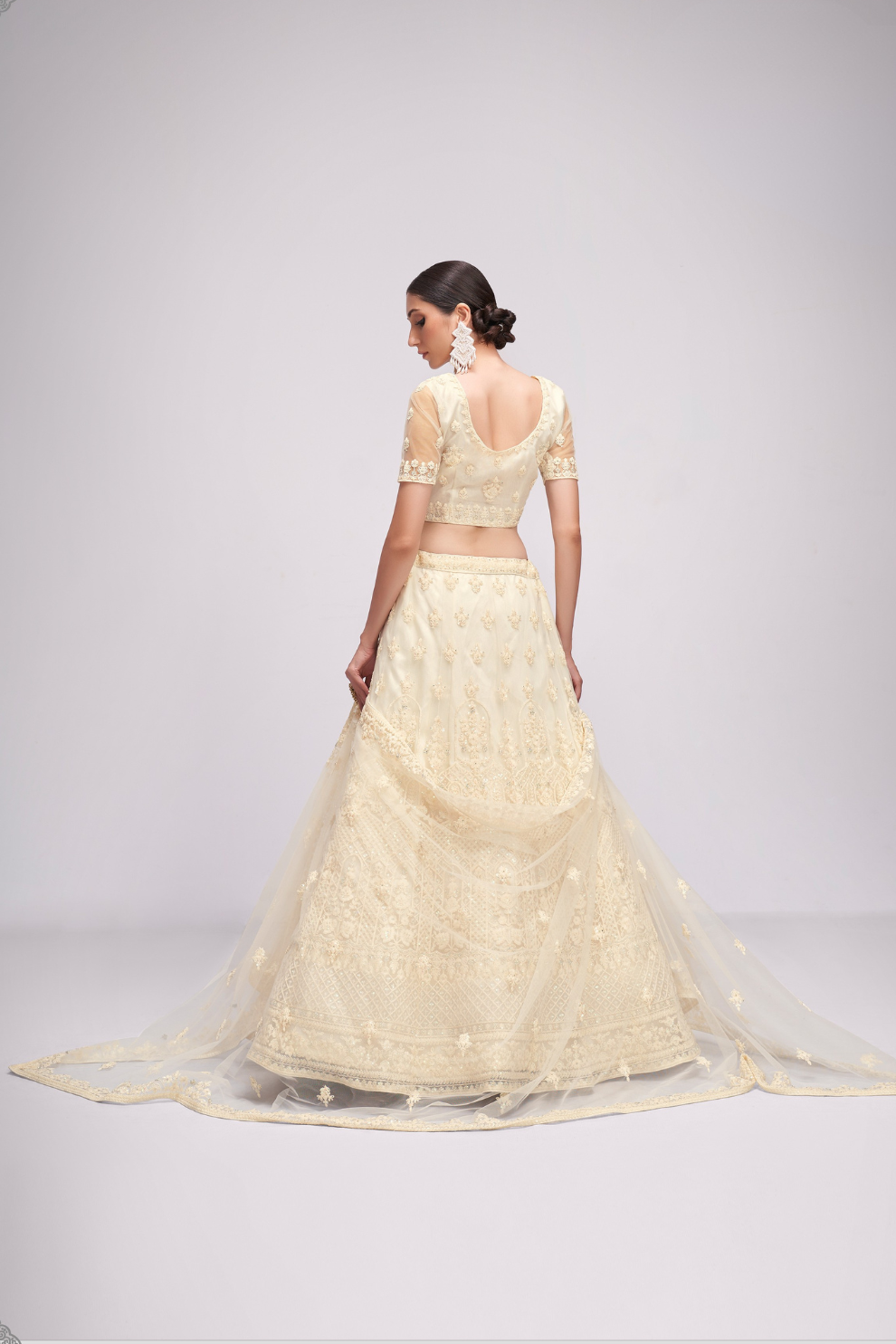 Graceful  Net Fabric Lehenga Choli With Rich Cording