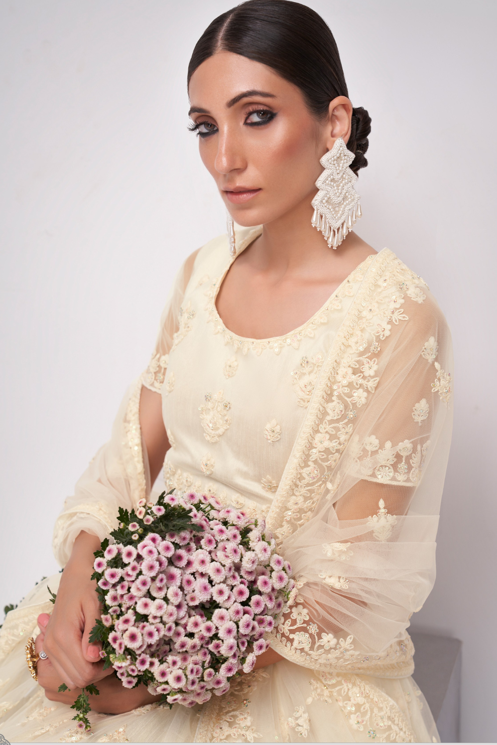 Graceful  Net Fabric Lehenga Choli With Rich Cording