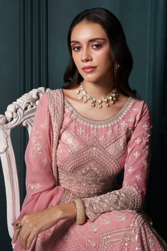 Graceful Embroidered Lehenga In Georgette