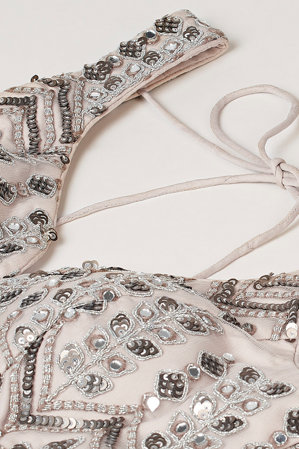 Elegant Mirror & Sequin Embroidered Net Party Lehenga