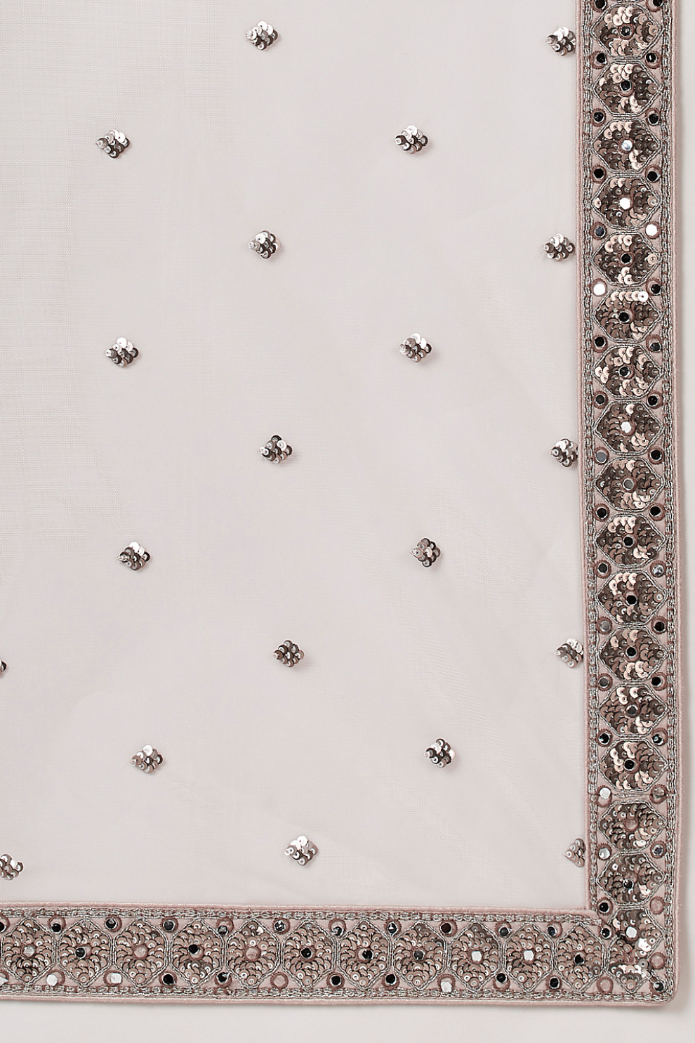 Elegant Mirror & Sequin Embroidered Net Party Lehenga