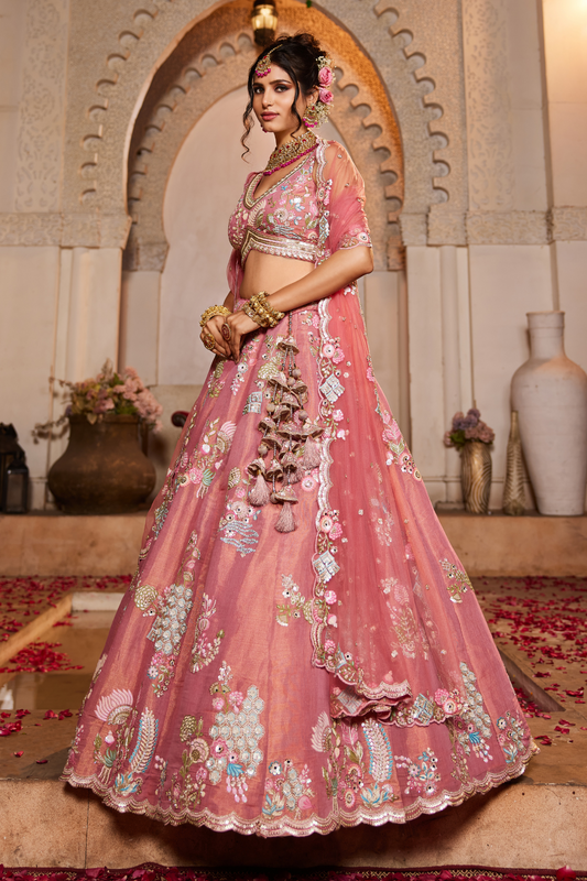 Graceful Net Lehenga Choli Set with Sequined Dupatta