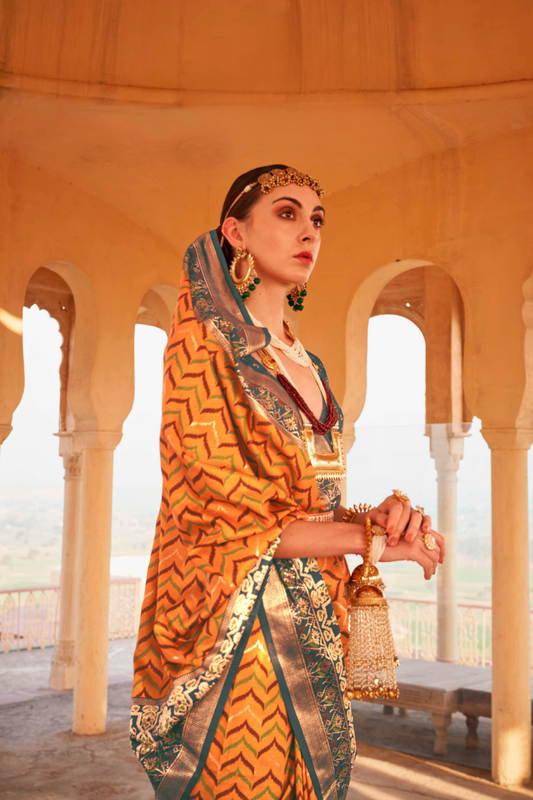 Elegant Patola Printed Art Silk Saree with Intricate Design