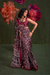 Printed Ajrakh Satin Crepe Saree with Ethnic Artistic Patterns