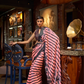 Printed Japan Satin Creep Saree with Elegant Flowing Drape