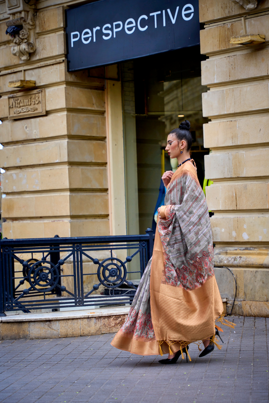 Poly Brasso Saree with Fine Handloom Weaving Detail