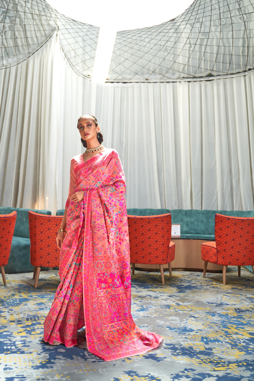 Elegant Kashmiri Kani Saree in Handloom Modal Silk