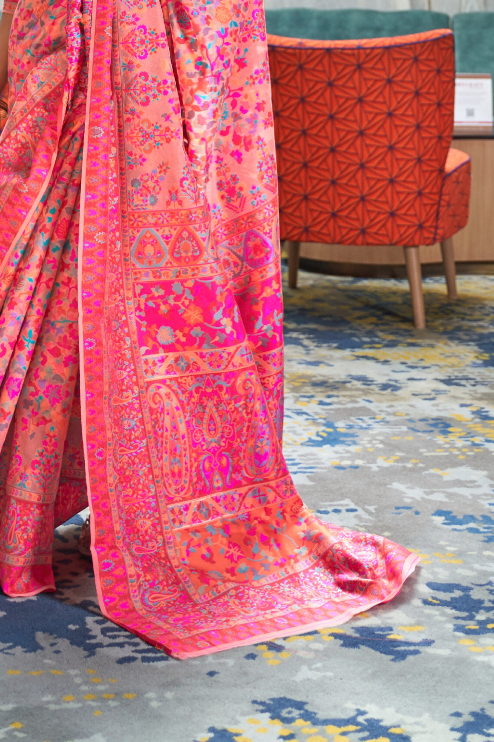 Elegant Kashmiri Kani Saree in Handloom Modal Silk