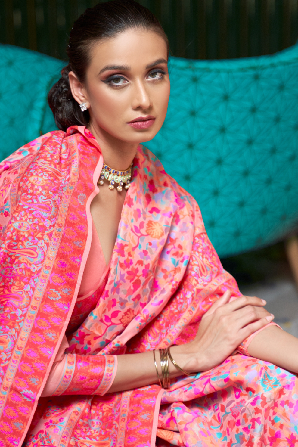 Elegant Kashmiri Kani Saree in Handloom Modal Silk