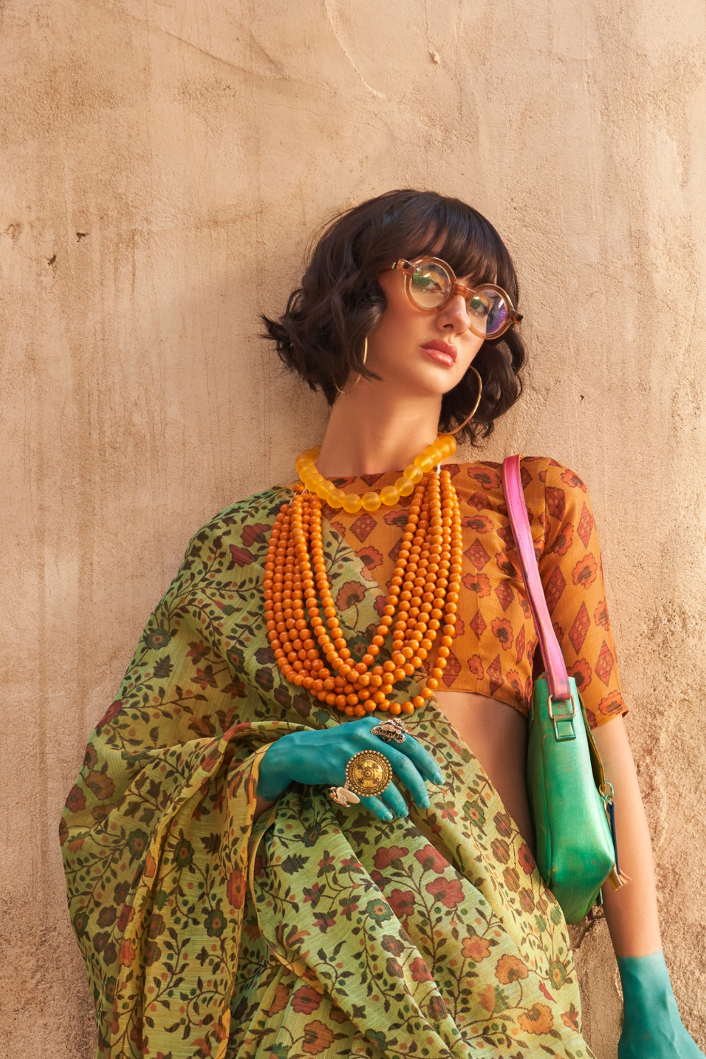 Digital Printed Tissue Silk Saree with Subtle Zari Shine