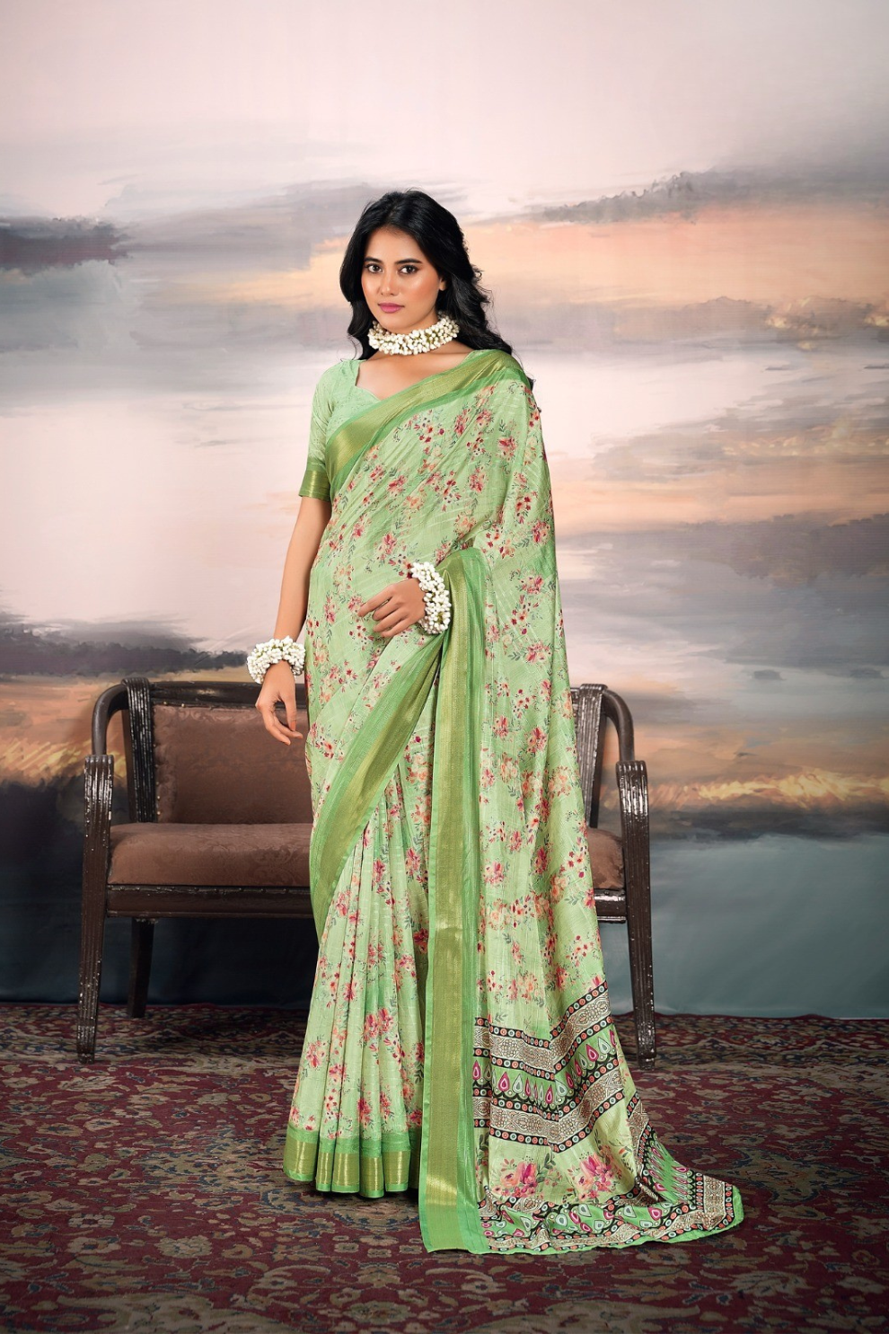 Pure Cotton Silk Saree with Elegant Digital Print - LaVante Fashion