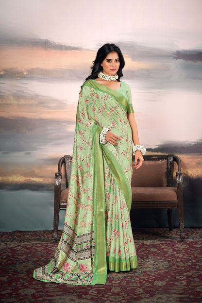 Pure Cotton Silk Saree with Elegant Digital Print - LaVante Fashion