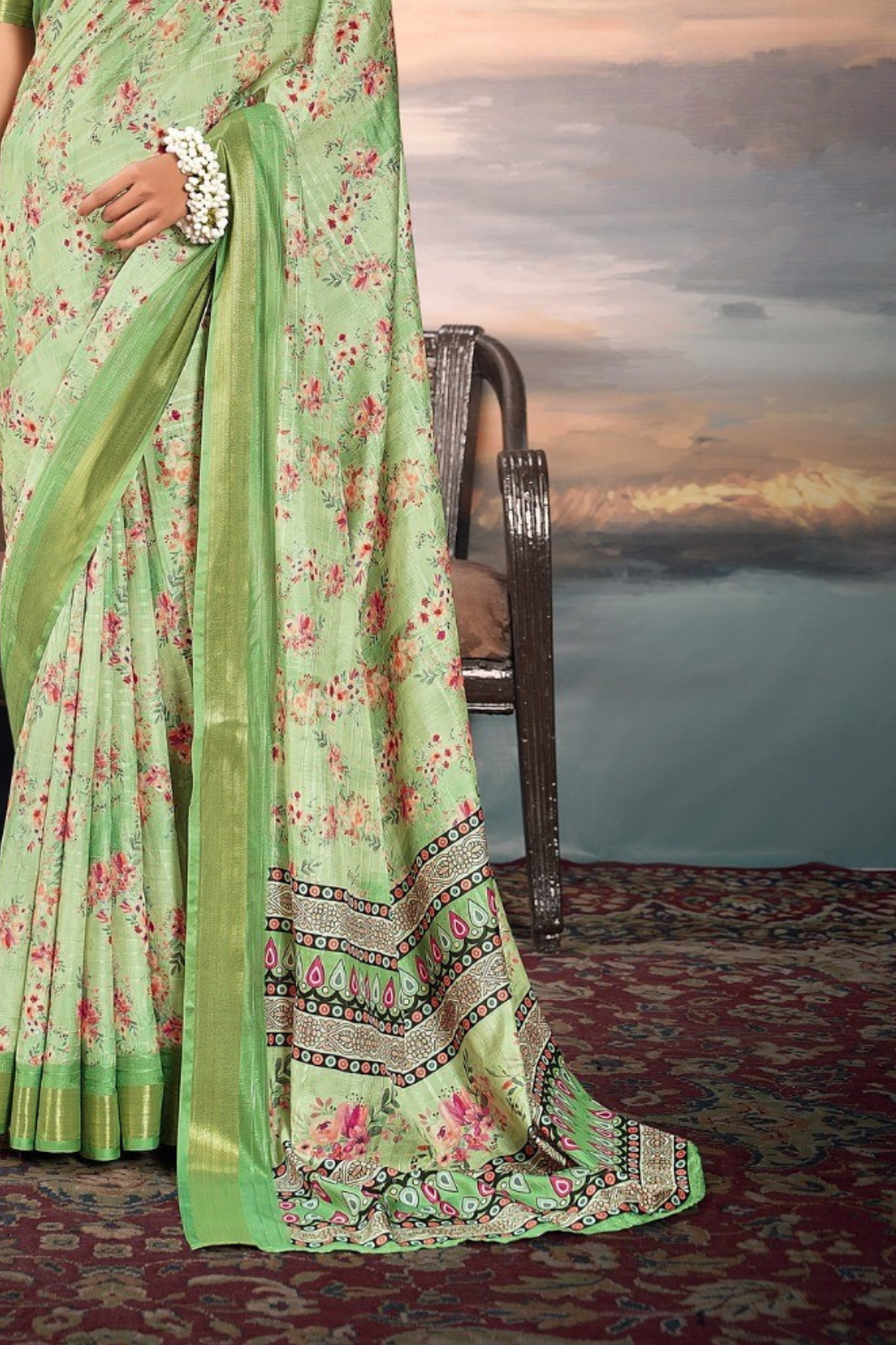 Pure Cotton Silk Saree with Elegant Digital Print - LaVante Fashion