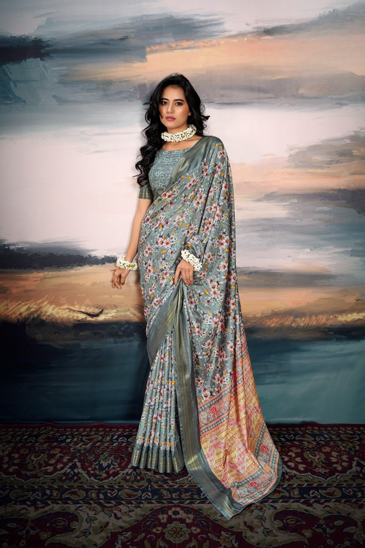Pure Cotton Silk Saree with Elegant Digital Print - LaVante Fashion