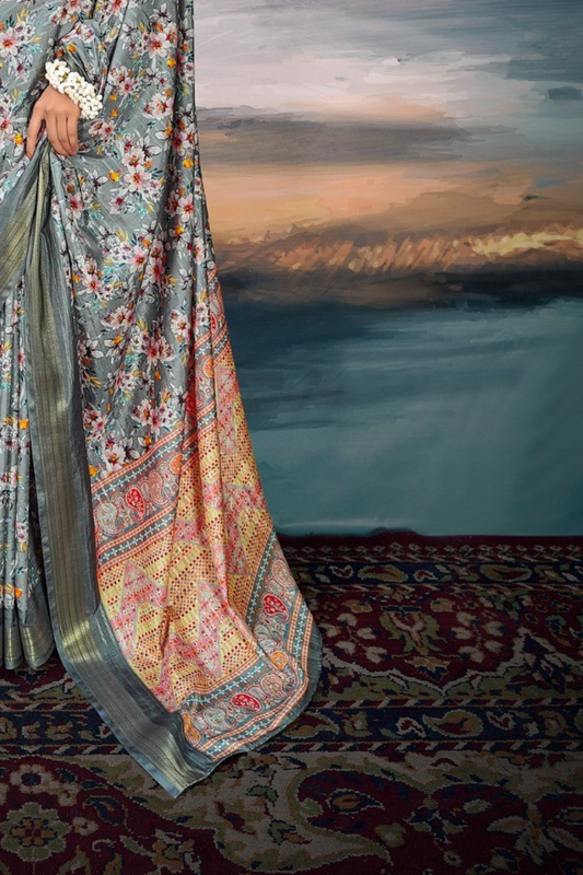 Pure Cotton Silk Saree with Elegant Digital Print - LaVante Fashion