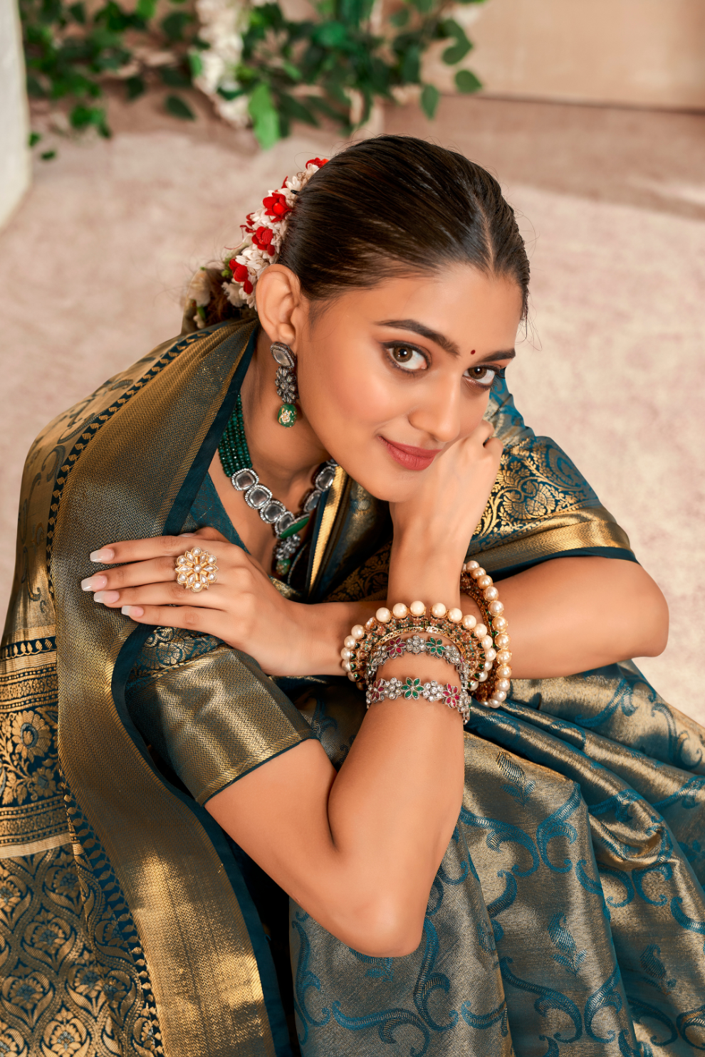 Pure Dharmavaram Silk Saree with Zari Weaving - LaVante Fashion