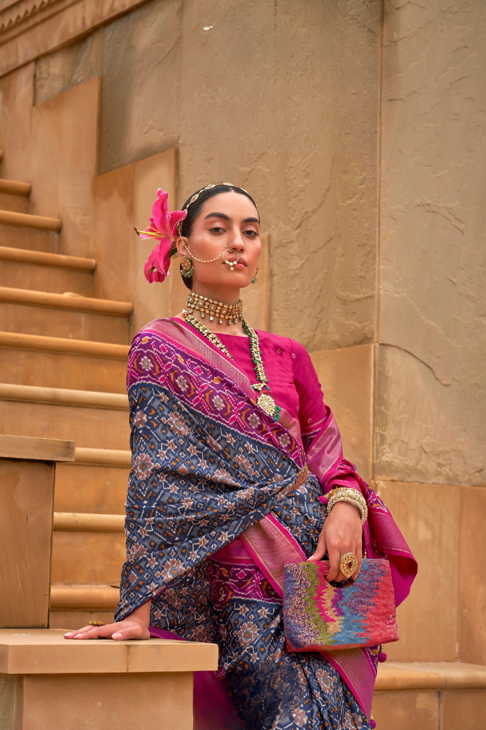 Timeless Patola Print Pure Dola Silk Saree Design