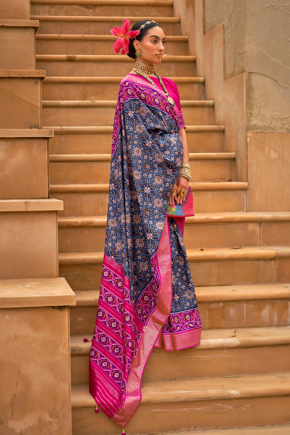 Timeless Patola Print Pure Dola Silk Saree Design