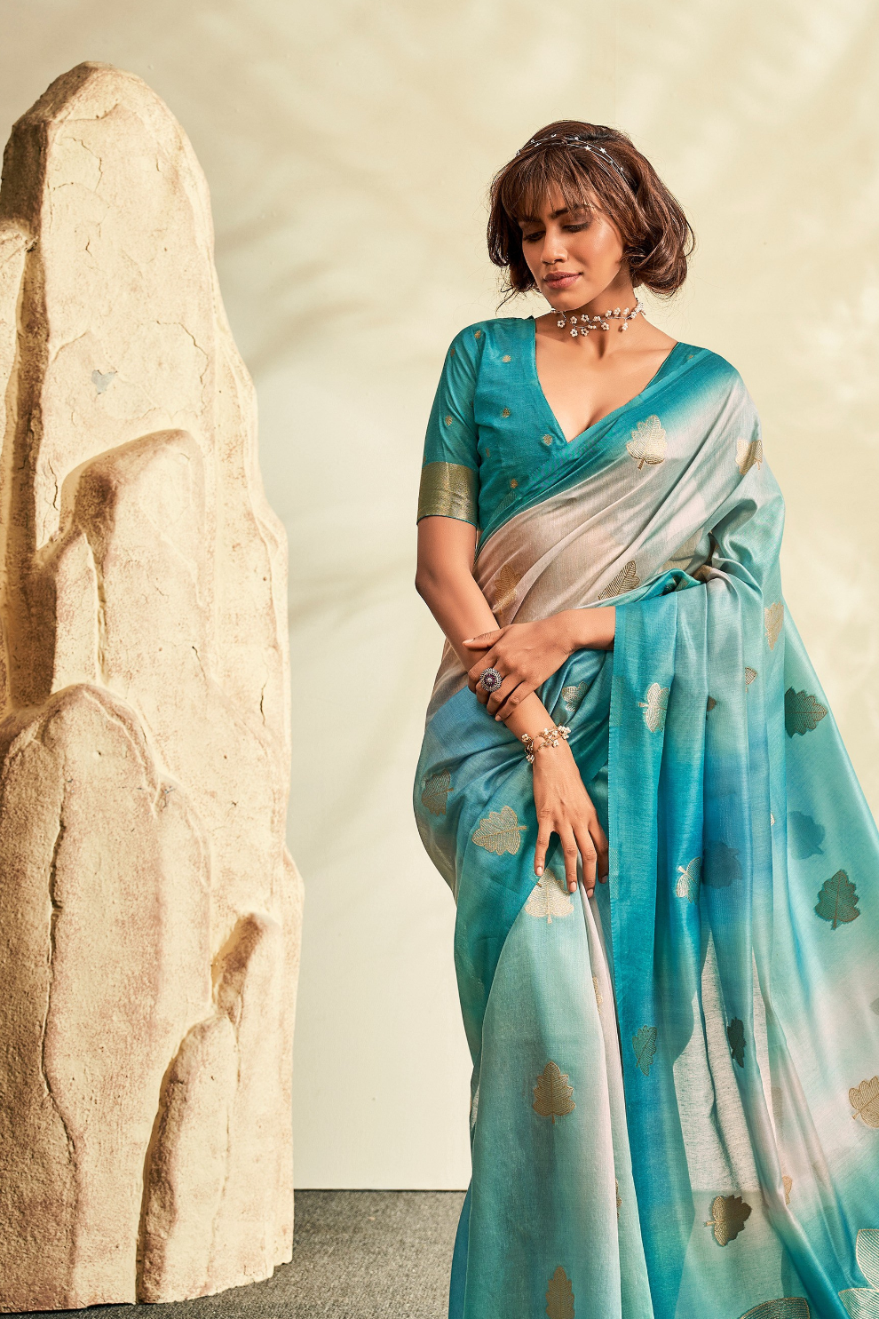 Pure Handloom Khadi Silk with Contemporary Digital Print - LaVante Fashion