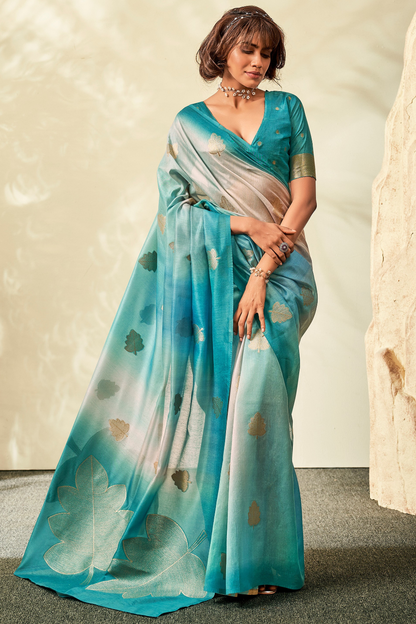 Pure Handloom Khadi Silk with Contemporary Digital Print - LaVante Fashion