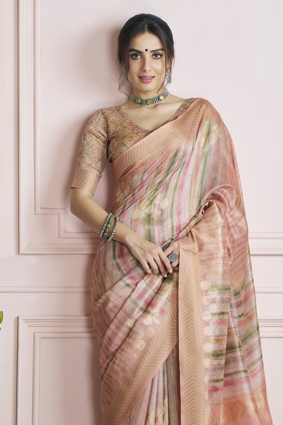 Pure Handloom Khadi Silk Saree with Elegant Digital Print - LaVante Fashion